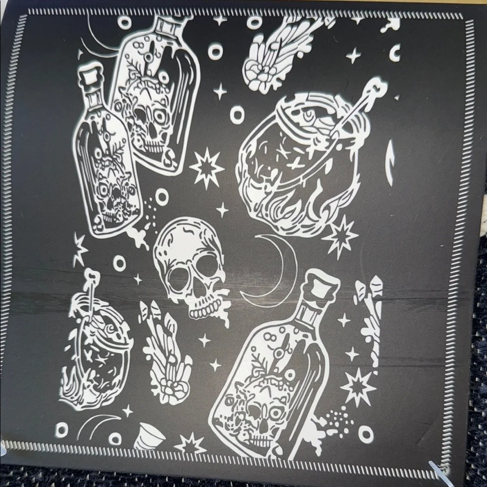 Black and White Skull and Potion Print